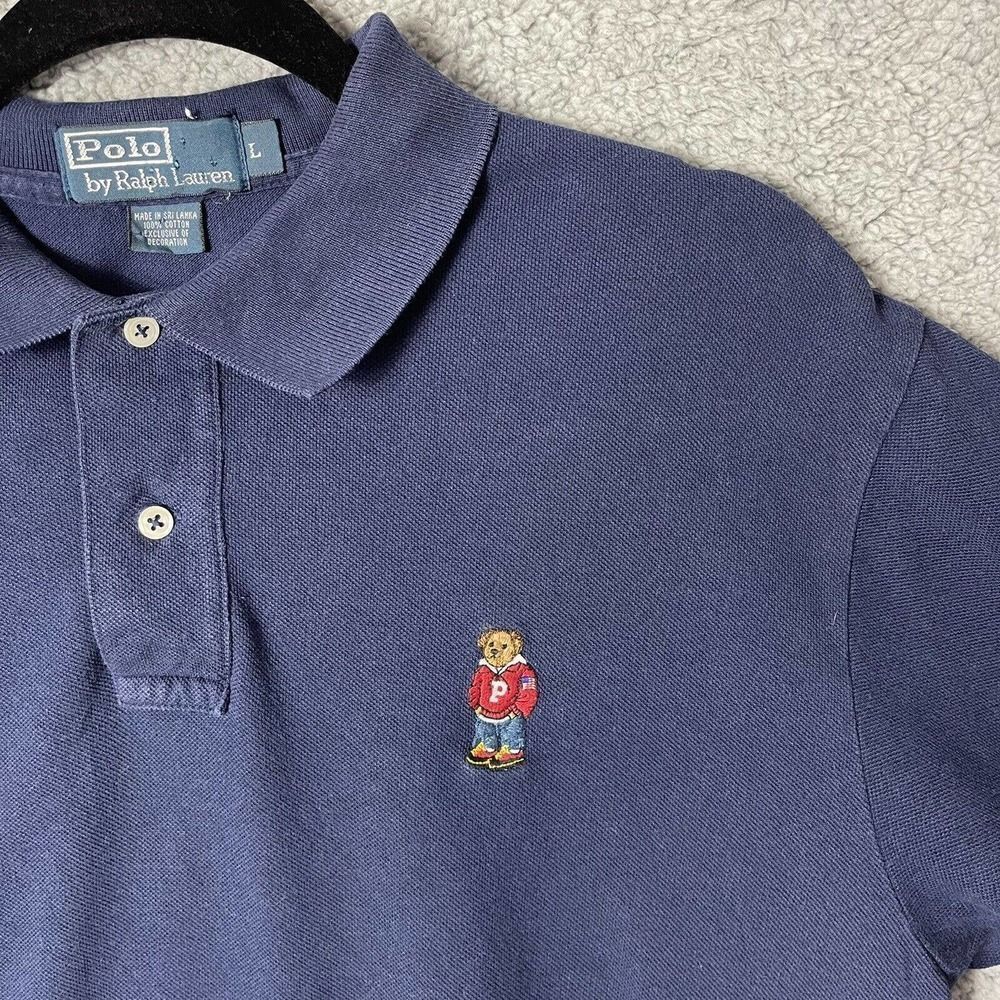 Vintage Ralph Lauren Polo Teddy Pocket Golf Shirt Short Sleeve Size Large - Picture 4 of 9